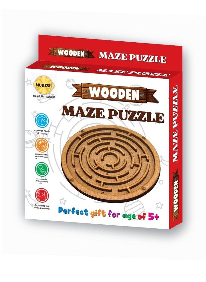 *MUKESH* Mukesh 6'' inches Wooden Labyrinth Maze Puzzle Toy| Perfect Indoor Board Game in a Maze Puzzle Toys- Mind Games, Brain Teaser for Growing Child & Young Adults | Premium Gift | 5+ yrs (BIS Approved) - Image 1